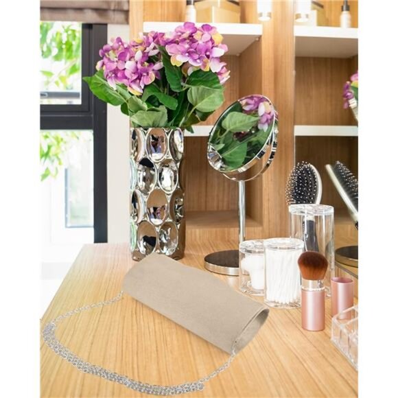 Formal Bags Suede Shoulder Envelope Handbags Khaki - Picture 6 of 7